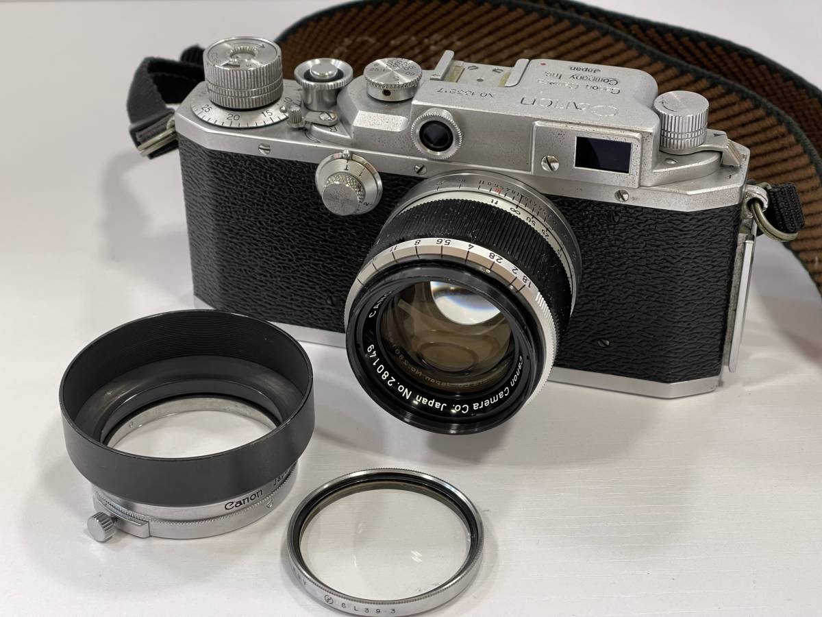 Canon キャノン IV Sb(4Sb)型 フィルムカメラ レンジファインダー CANON LENS 50mm f 1.8 フィルター/フード付 レトロ 現状