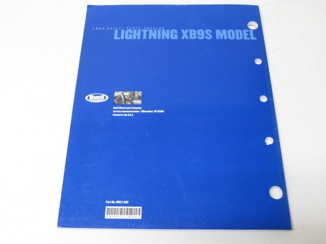 Buell Buell LIGHTNING XB9S lightning 2003 English version parts list parts catalog free shipping 