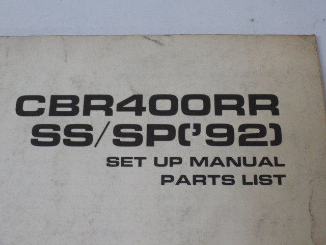 HRC Honda racing CBR400RR SS SP `92 setup manual parts list parts catalog free shipping 