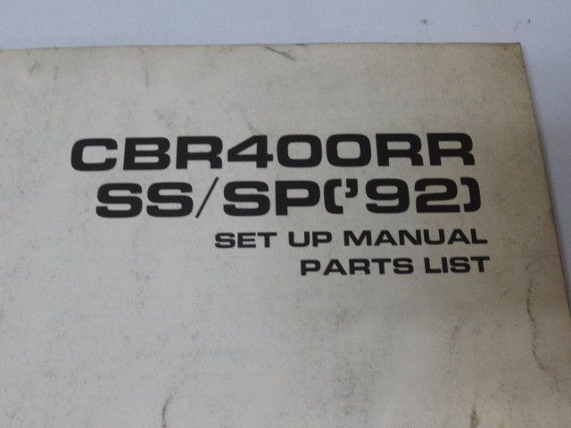 HRC Honda racing CBR400RR SS SP `92 setup manual parts list parts catalog free shipping 