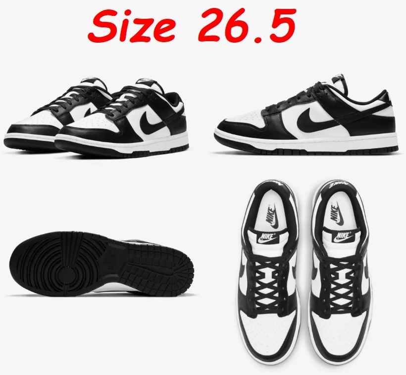 NIKE DUNK LOW RETRO WHITE BLACK 26.5cm US8.5 国内正規 ナイキ ダンク ロー レトロ 白 黒 パンダ ホワイト ブラック PANDA_画像1