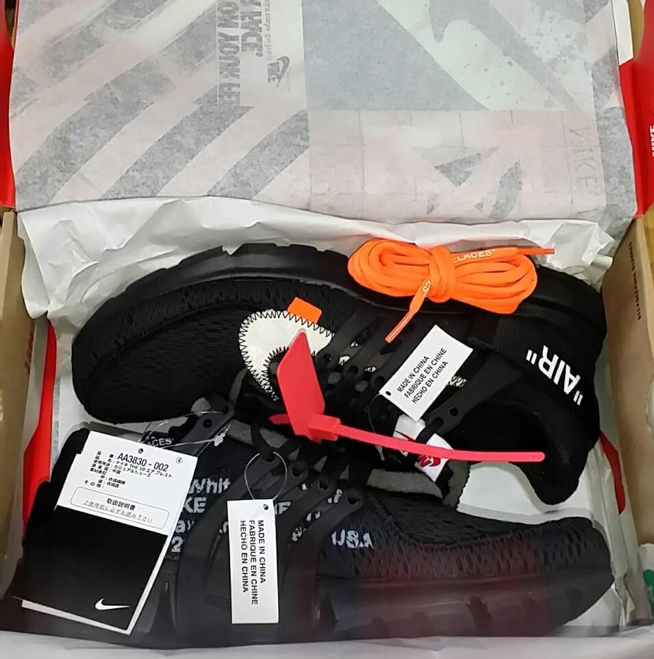 NIKE Off White Air Presto Black 28cm US10 国内正規 THE10 ナイキ オフホワイト エア プレスト 黒 ブラック MAX force 1 dunk sb JORDAN_画像3