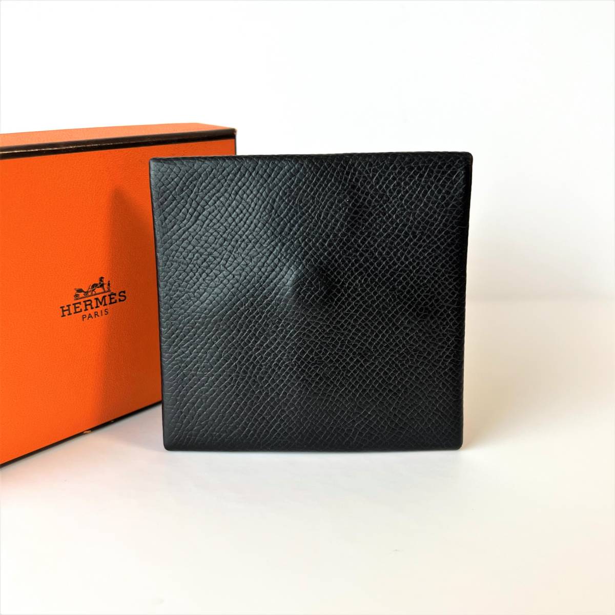 1円 美品 HERMES エルメス バスティア ブラック コインケース 黒 小銭