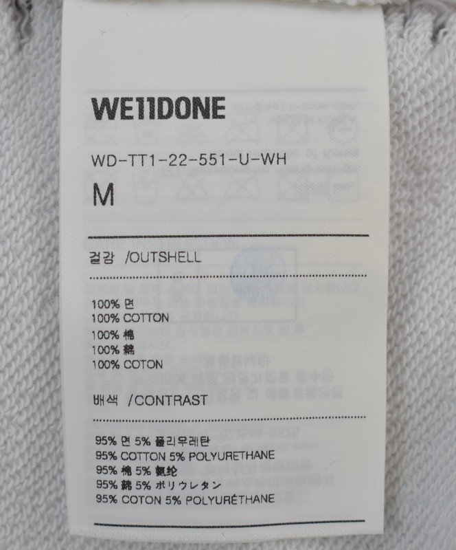 WE11DONE/ウェルダン　22SS　ダメージ加工ショートスリーブスウェットトレーナー　WD-TT1-22-551-U-WH　サイズ：M　カラー：ホワイト_画像4