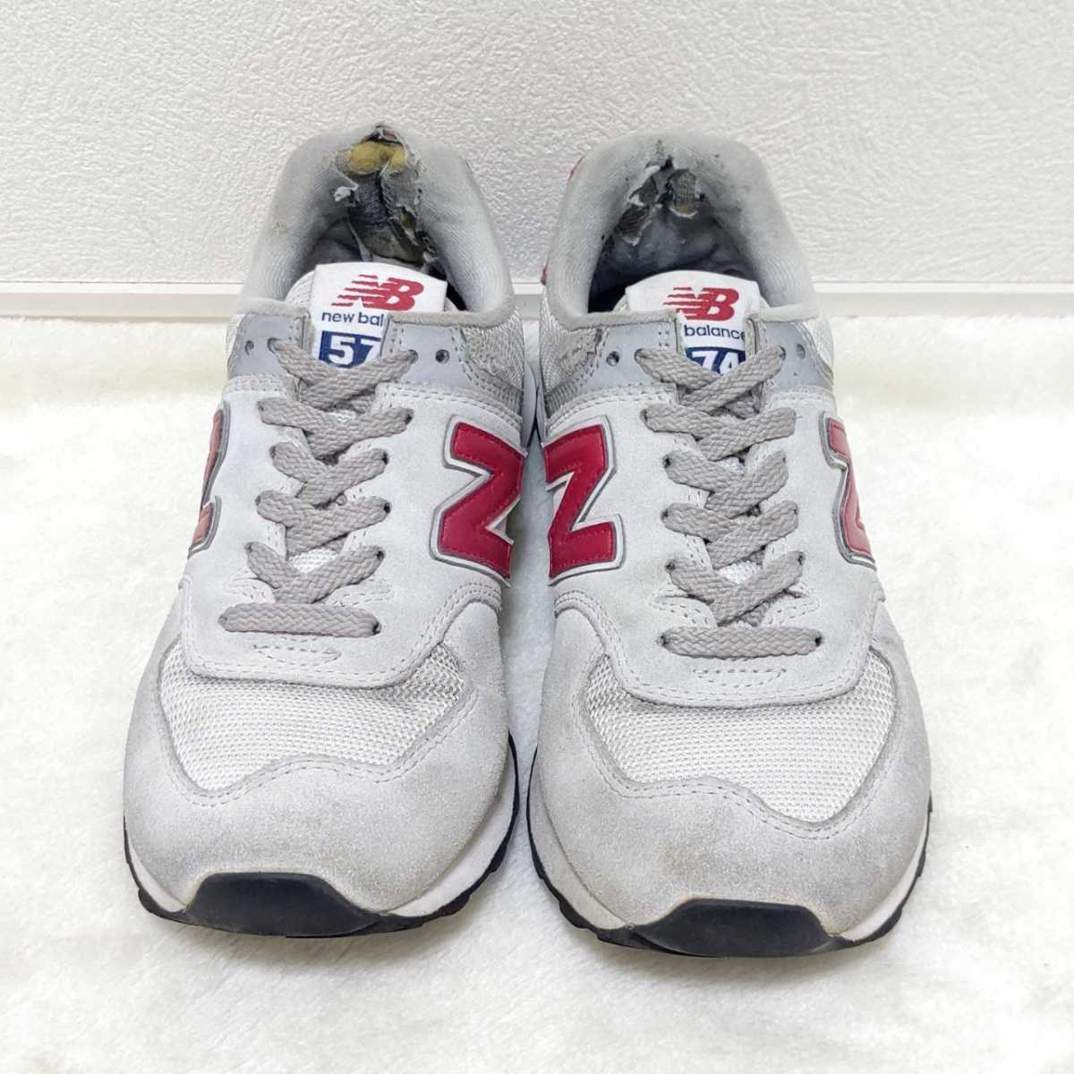 【new balance】ニューバランス スニーカー 靴 ローカット スエード ML574TW デイリー ライトグレー系 レディース 24㎝/2393JF_画像3