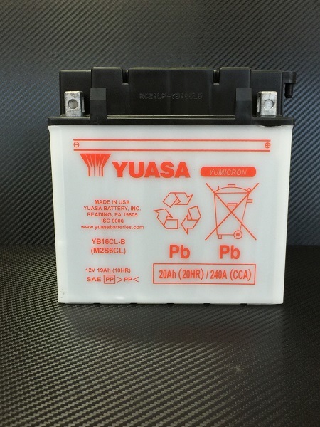 ラスト【ヤマハ Y’Sギア】【YUASA】GSユアサバッテリー　（YB16CL-B）USA製　マリン用_画像2