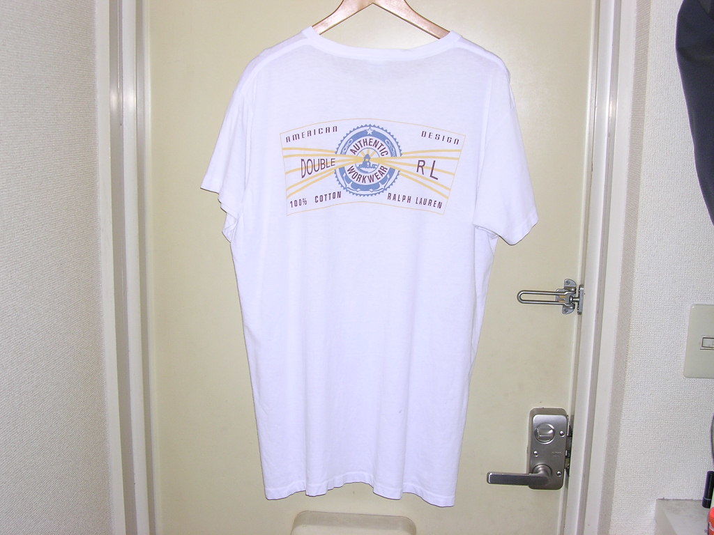 90s USA製 ダブルアールエル RRL WORK WEAR Tシャツ XL 白 vintage old 初期 三ツ星 ラルフローレン_画像2