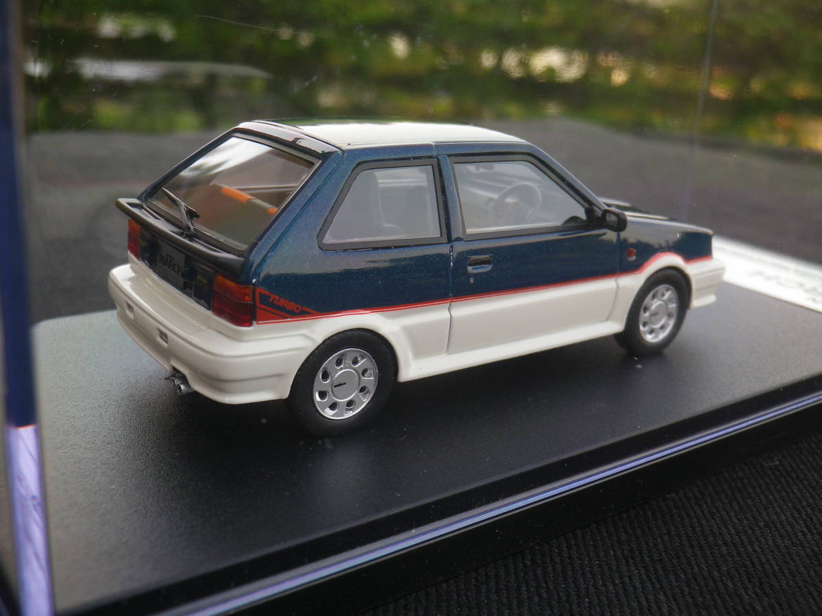 絶版！ Hi-Story 1/43 ハイストーリー NISSAN 日産 MARCH マーチ TURBO ターボ K10 1985 ダークブルー / ホワイト HS285BL_画像6