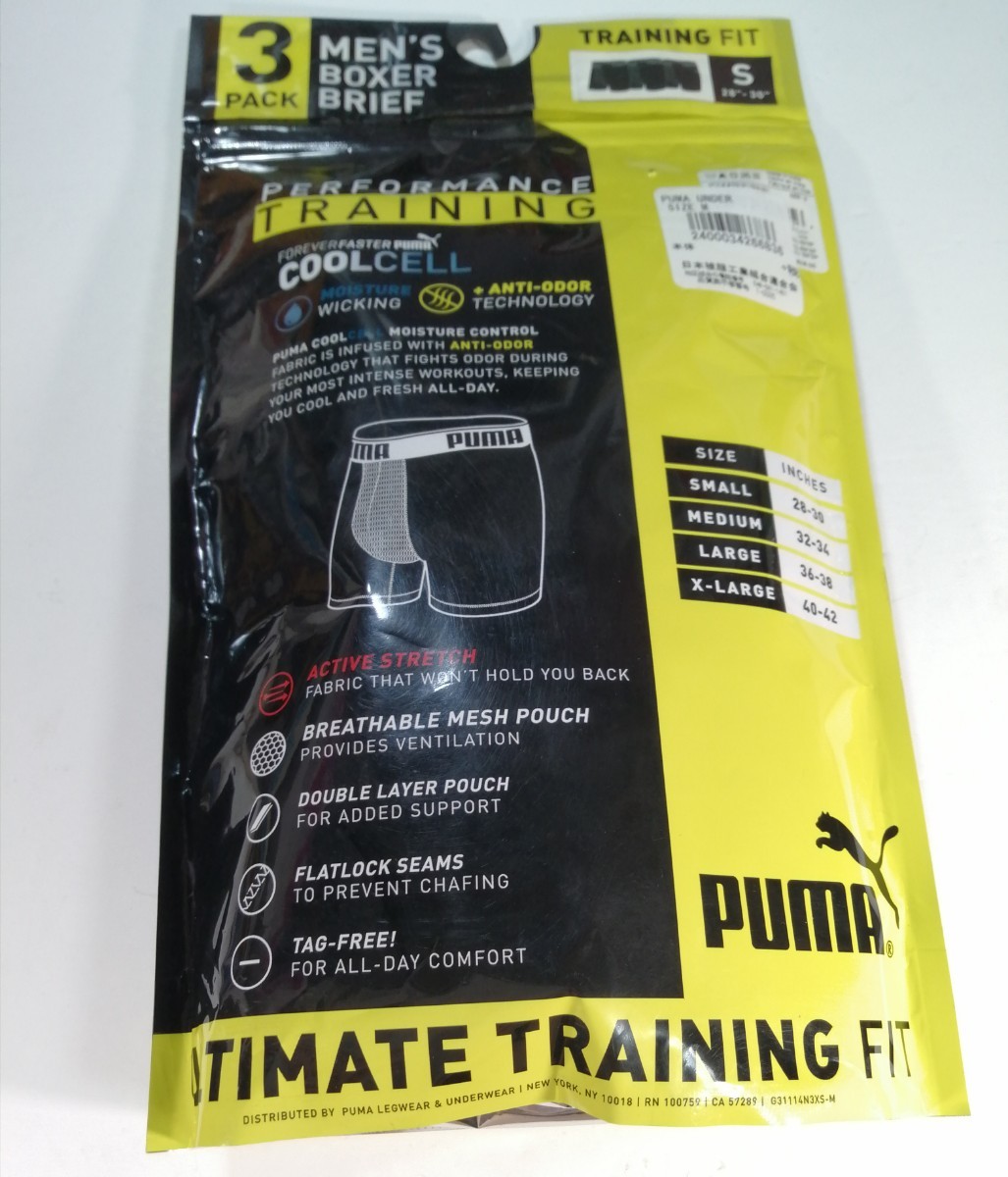 3枚【海外Sサイズ】PUMA メンズトレーニングフィットボクサーブリーフ プーマ Boxer Brief ボクサーパンツ