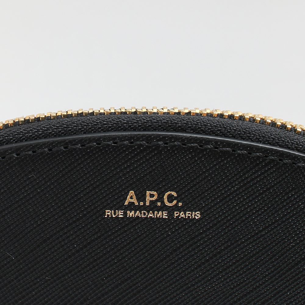 アーペーセー A.P.C. コインケース 小銭入れ レディース F63219-PXBJQ-LZZ ハーフムーン HALF MOON ブラック_画像4