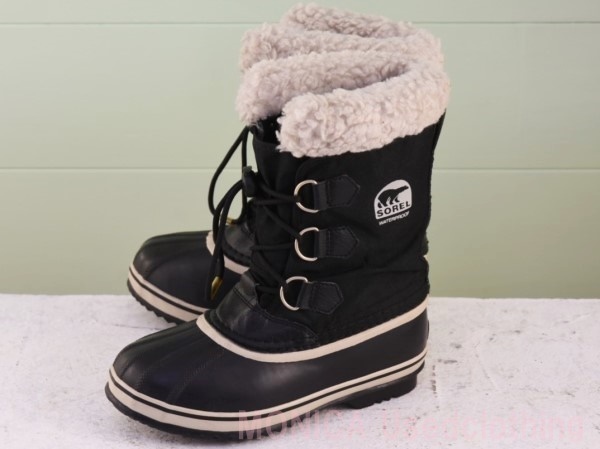 MH1080◆キッズ【ソレル SOREL】スノーブーツ ウィンターブーツ ナイロン 黒 ブラック 21cm_画像1