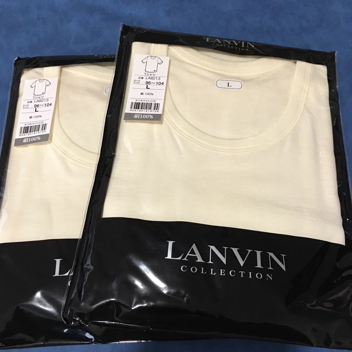 新品　ランバンLanvin 高級紳士Tシャツ　生産終了品　希少　100%日本製 サイズL 2個セット出品　定価半額以下　送料無料