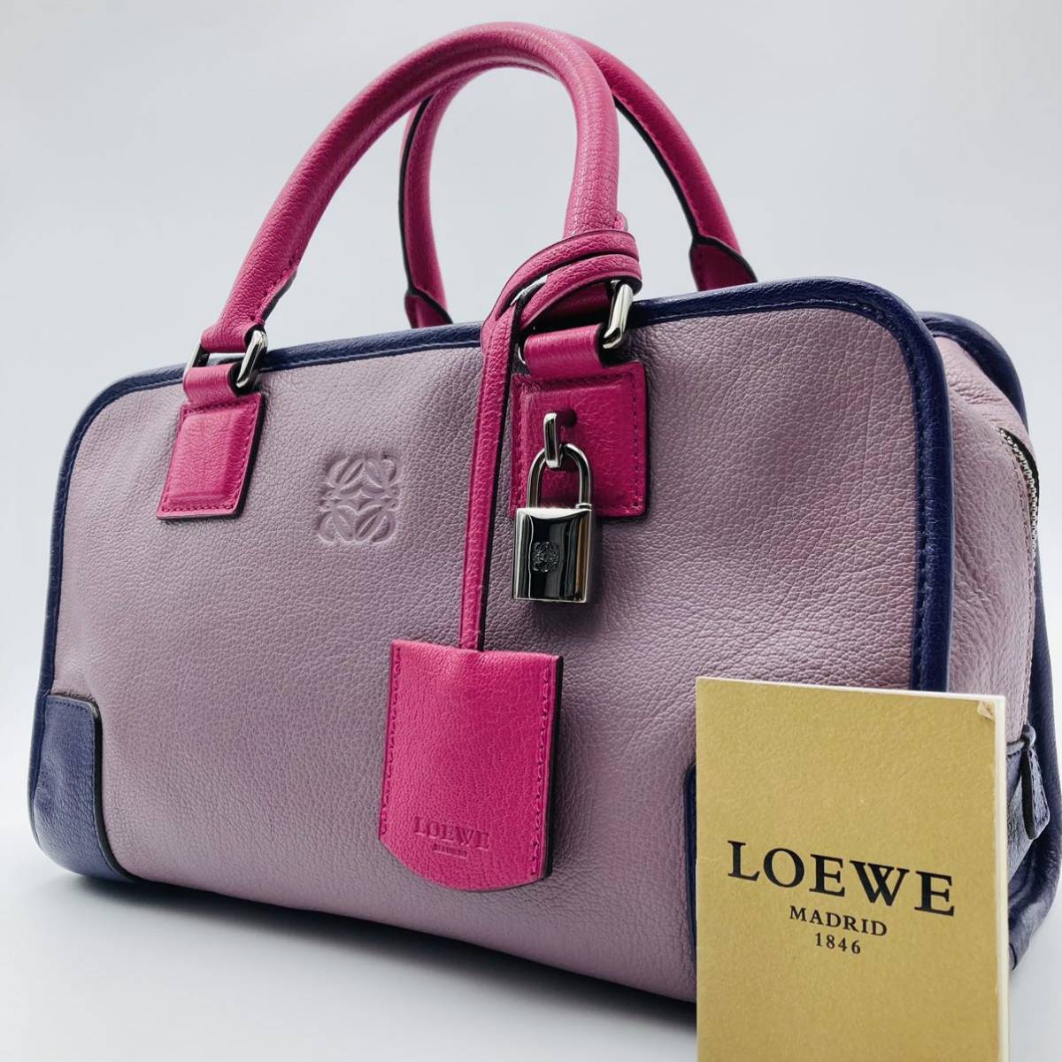 LOEWE アマソナ28 ハンドバッグ ピンク アナグラム - 通販 - csa