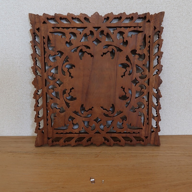 花の木彫りの壁掛けレリーフ 40X40 スワール無垢材 【壁掛け 花の木彫りの壁掛けレリーフ 40X40 スワール無垢材 【壁掛け