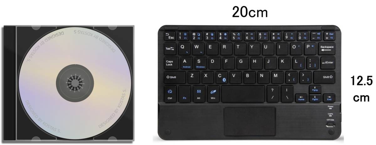 小型タッチパッド付 Bluetoothキーボード ミニ 無線キーボード ブルートゥースキーボード ワイヤレスキーボード コンパクト タッチパット、