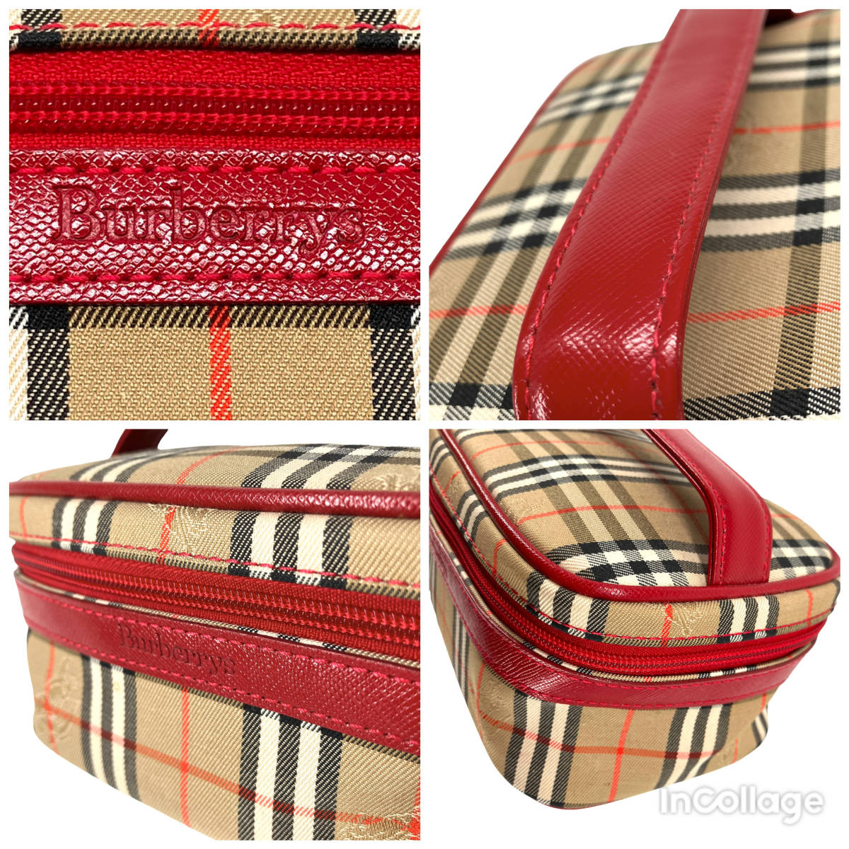 美品 バーバリー Burberrys バニティバッグ ハンド ベージュ