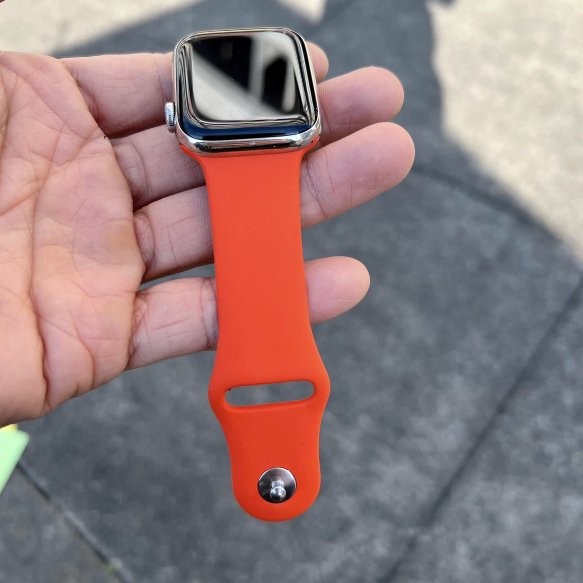 Apple Watch6 バンド　アップルウォッチ7 ベルト41ミリ　キャロットオレンジ iwatch se 時計ラバーバンド_画像6