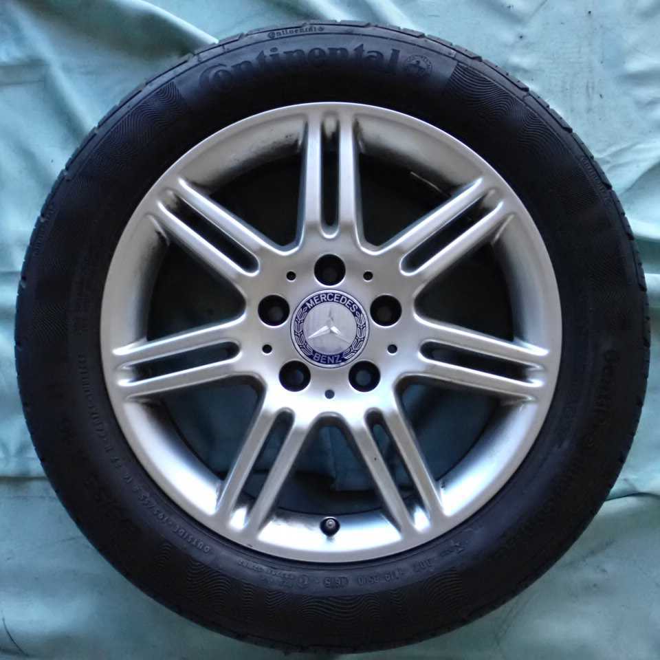 平成22年 メルセデス ベンツ A180 W169 169032 純正 アルミホイール タイヤ 1本 5穴 CONTINENTAL 195/55R16 中古 即決_画像1