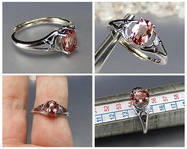 一点物トルマリン指輪ピンク宝石質天然石925銀リング約14号石街U0460 