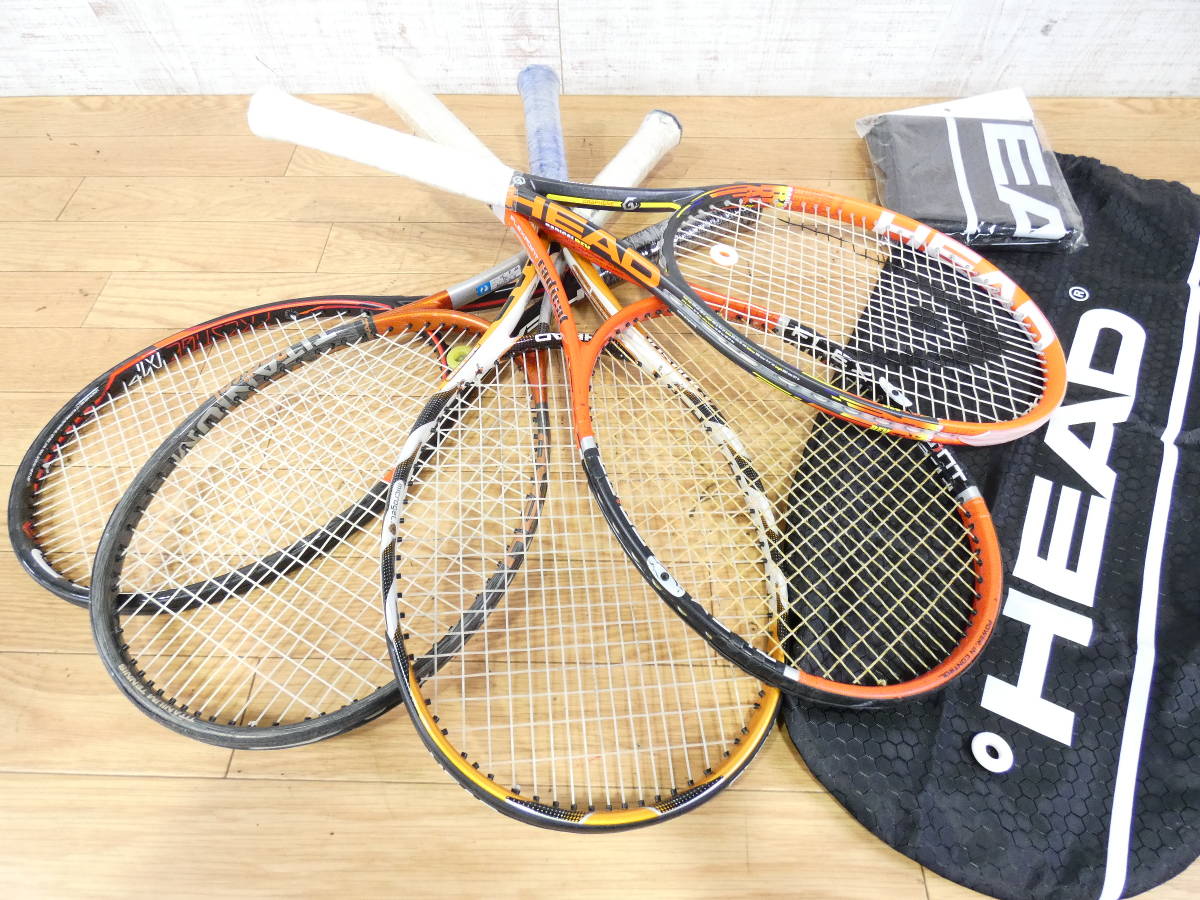 HEAD/ヘッド 硬式用テニスラケット 5本セット まとめて おまけ付 RADICAL REV/FLEXPOINT Radical/instinct MID PLUSなど 年式不明 @140