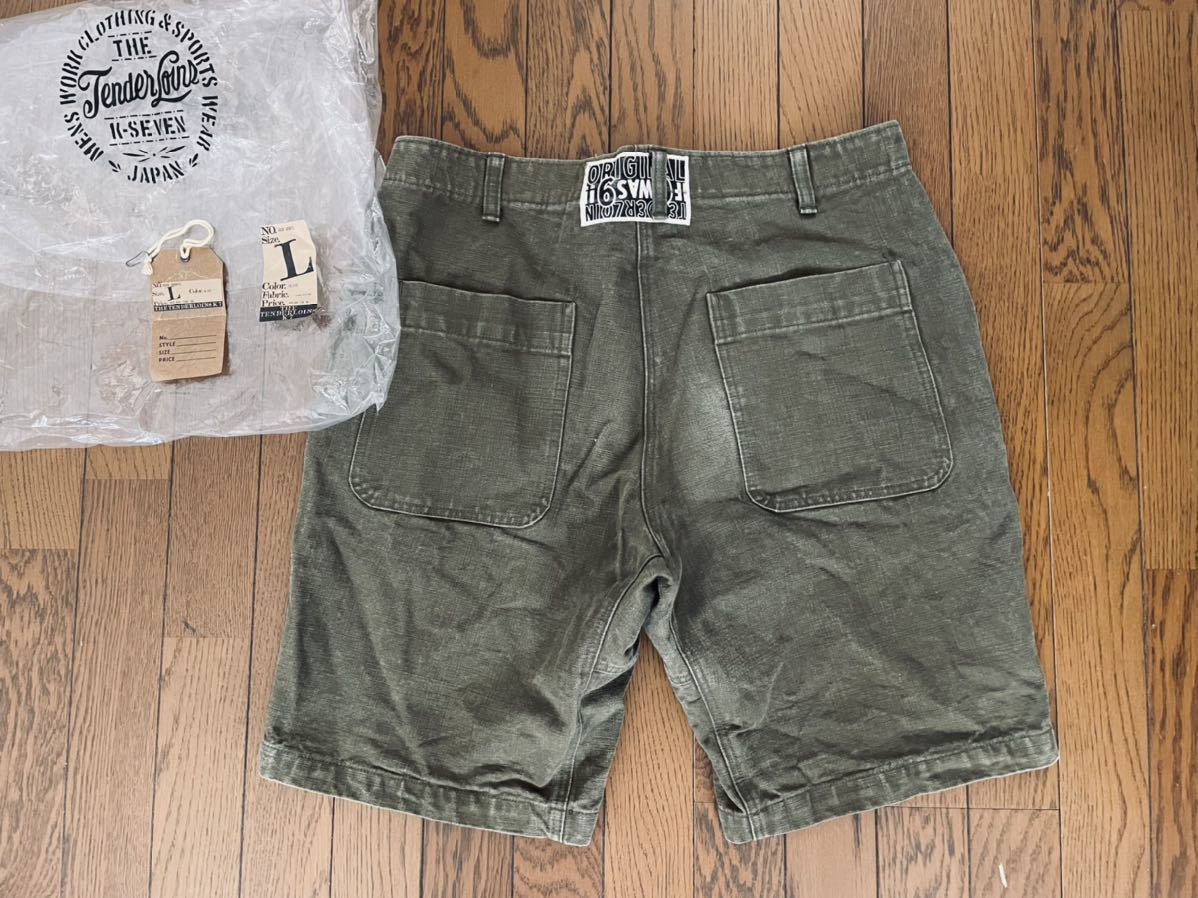 TENDERLOIN テンダーロイン DUCK SHORTS OLIVE サイズL ダックショーツ