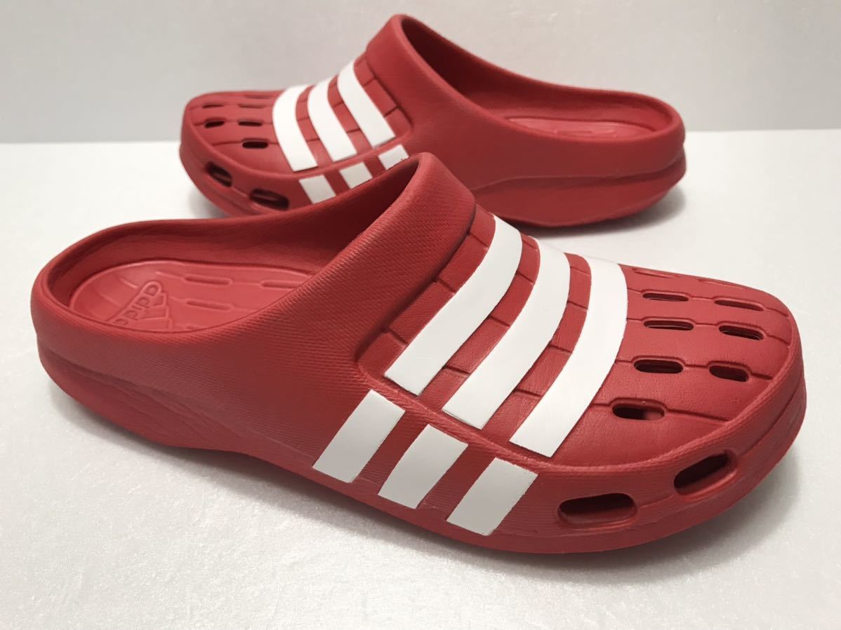 名作!! adidas アディダス Duramo Clog RED デュラモ クロッグ 赤白 23.5cm us 5.0 サンダル スリッポン_画像4