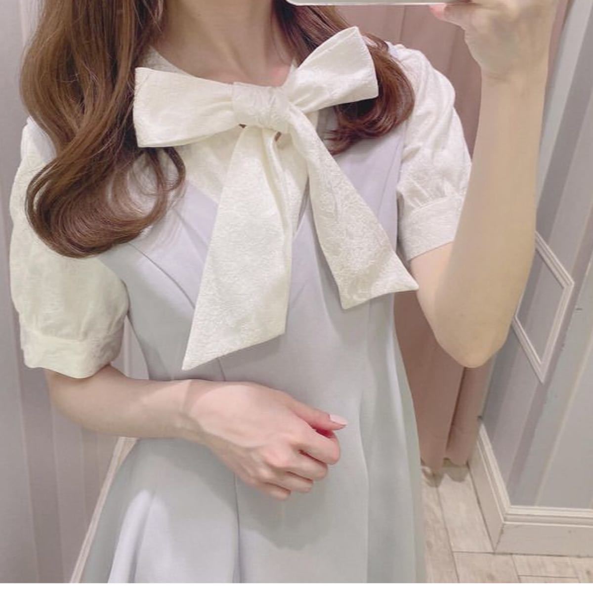 94%OFF!】 evelyn エブリン リボンブラウス ワンピース セット