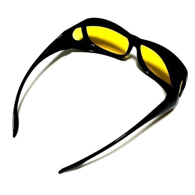 オーバーサングラス　偏光レンズ UVカット 花粉 飛沫 対策 メガネの上　イエロー　オシャレ　視認　夜間　ドライブ　車
