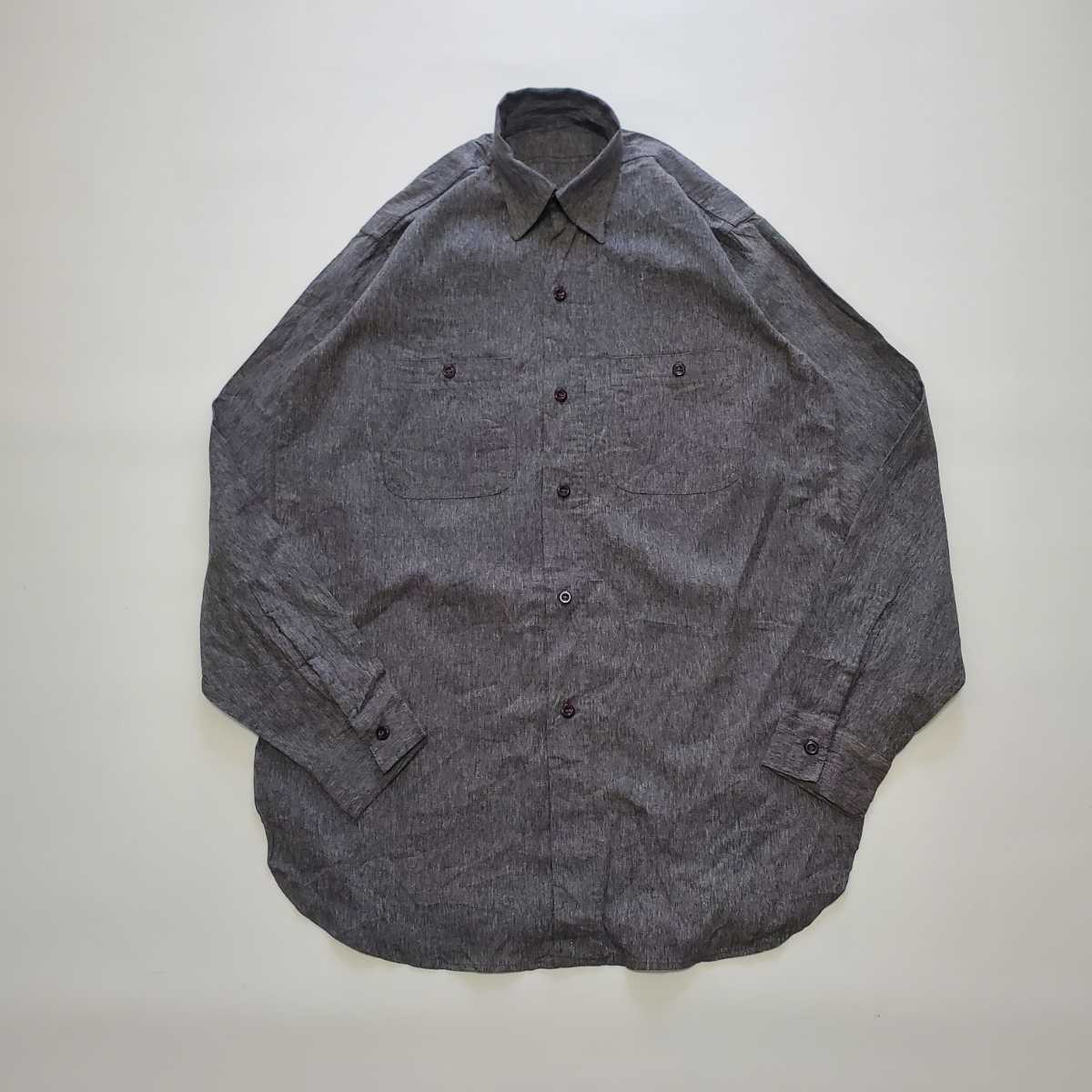 ブラックシャンブレーシャツ 50s 60s ヴィンテージファブリック