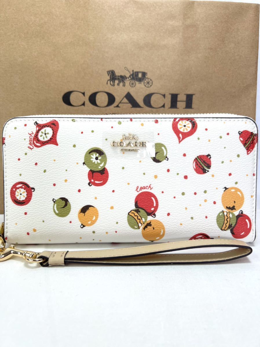 COACH オーナメント プリント ジップアラウンド 長財布-