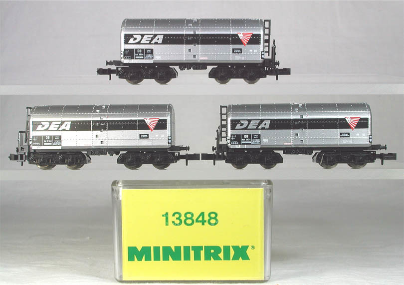 MINITRIX #13848 ＤＢ（旧西ドイツ国鉄） ２６２型灯油用タンク車セット　ＤＥＡ　 （シルバー）