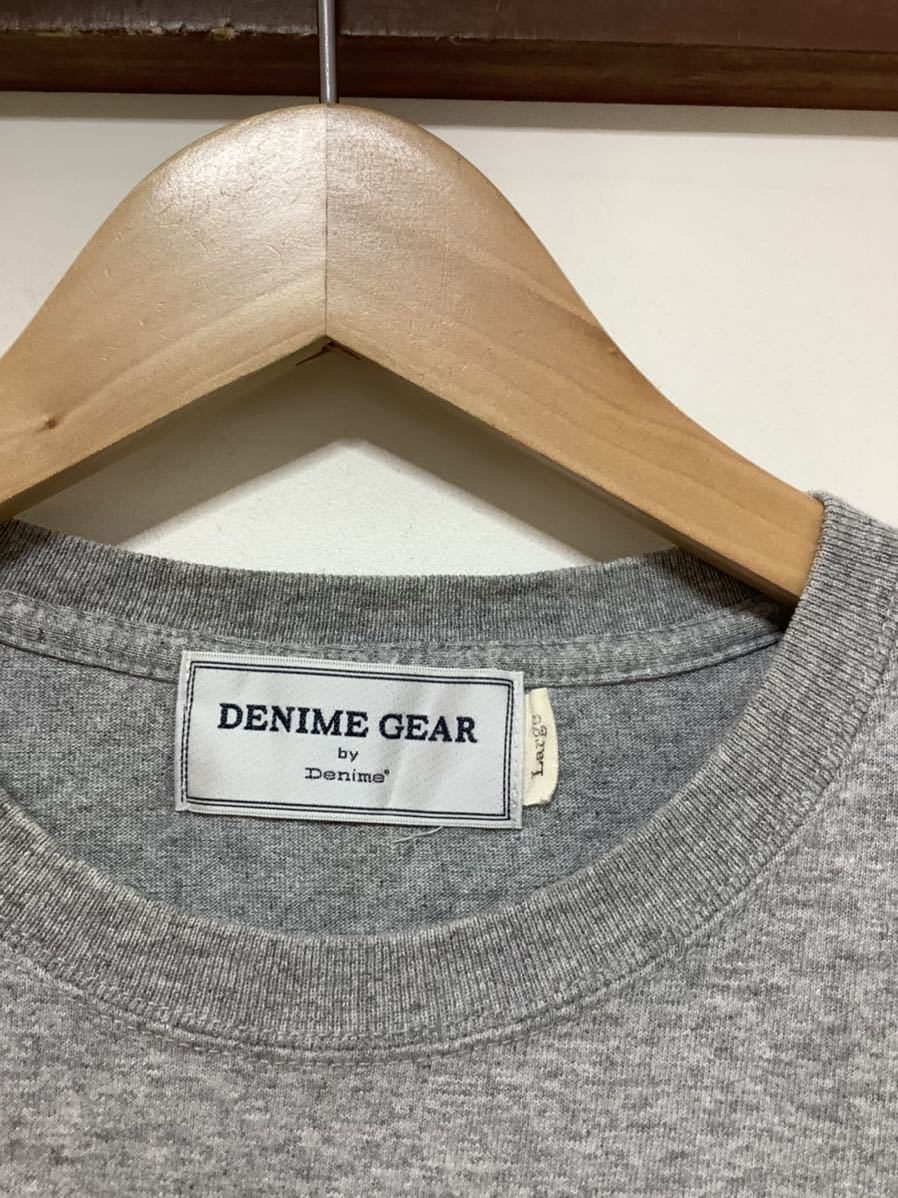 ぬ975 DENIME GEAR ドゥニーム プリントTシャツ 半袖Tシャツ L グレー_画像3