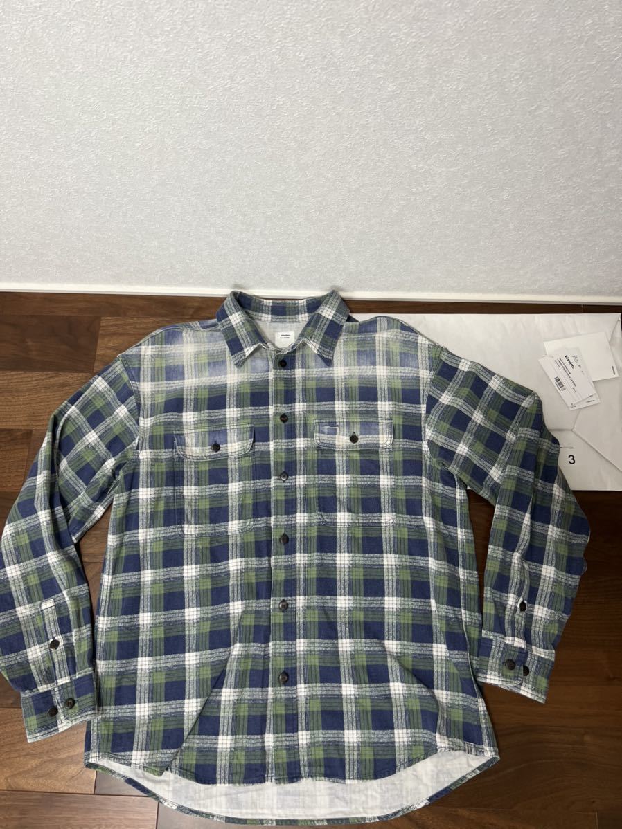 visvim LUMBER KHADI CHECK L/S DMGD サイズ3 ネイビー ICT PEERLESS