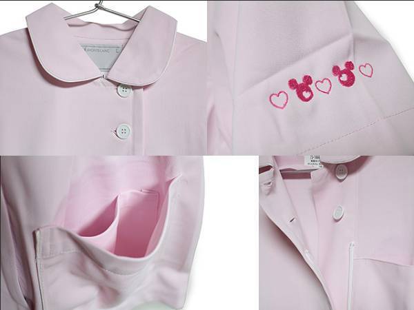 {Bellenurse} Mickey embroidery entering bell nurse nurse jacket [L/ pink ] nurse clothes system . processing nursing . nursing hospital postage included 