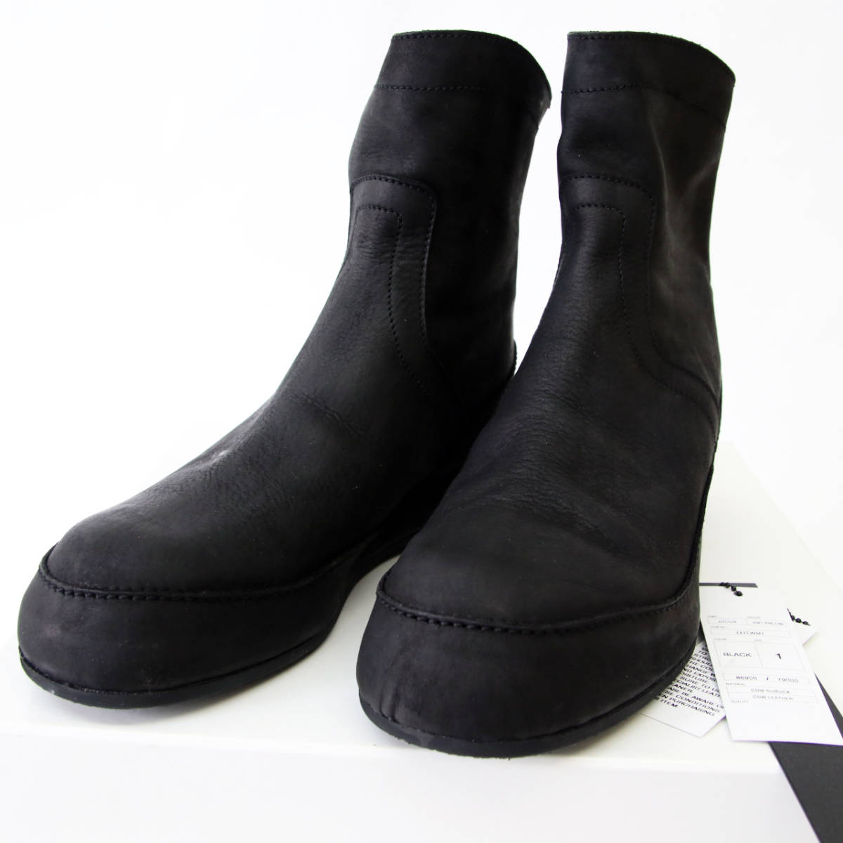 21AW新品 定価86900円 JULIUS ユリウス カウ レザー インヒール ブーツ