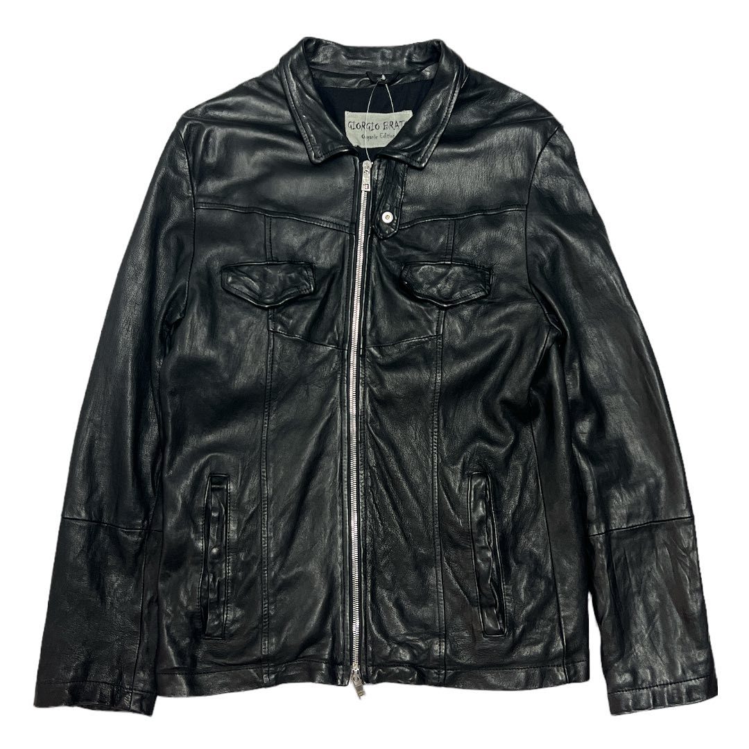 GIORGIO BRATO ジョルジオ ブラット ZIP Leather Jacket ブラック