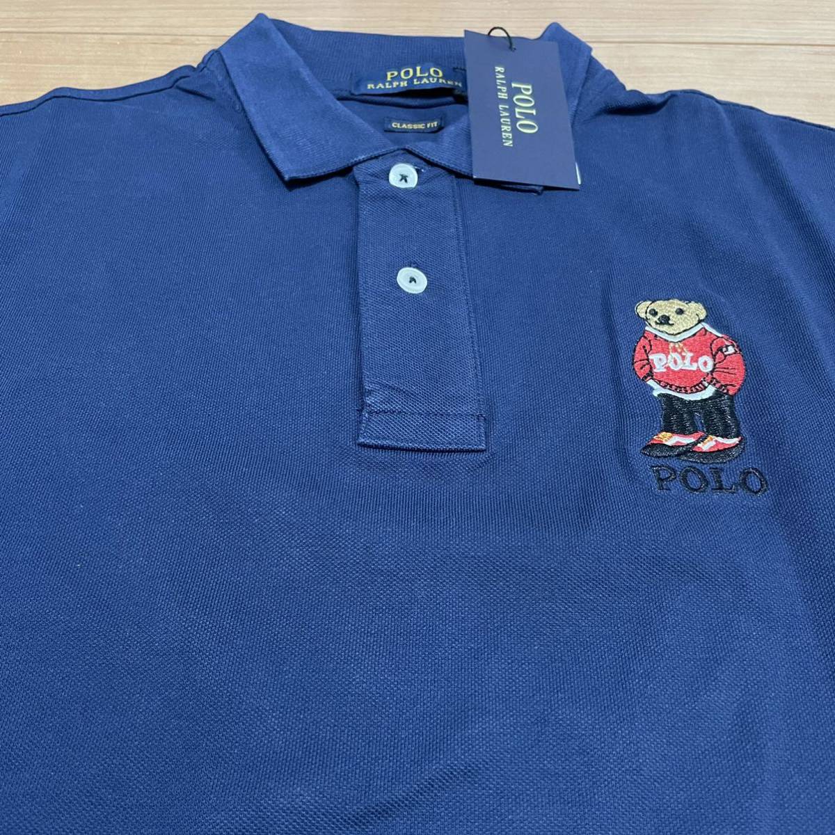 1円スタート！未使用　ポロラルフローレン　POLO RALPH LAUREN　半袖ポロシャツ　ネイビー　Mサイズ　半袖　春夏_画像2