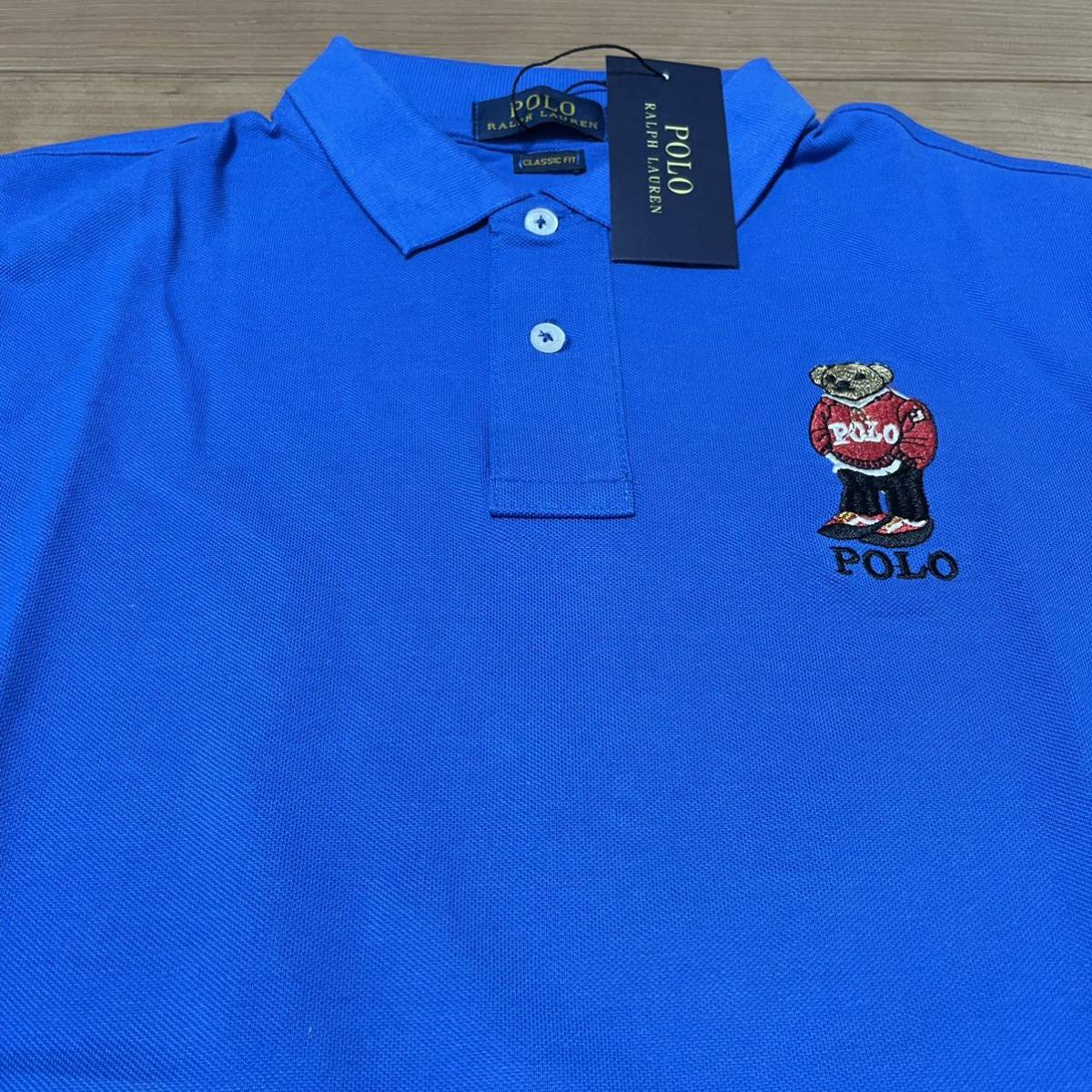 1円スタート！未使用　ポロラルフローレン　POLO RALPH LAUREN　半袖ポロシャツ　ブルー　Mサイズ　半袖　春夏_画像2