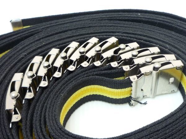 新品未使用 ベルトセット 10本セット 厚手 コットン生地 長さ約124cm 黄色 黒色 Yellow Black お買得 定形外OK _①_画像5