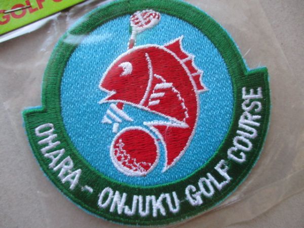 大原・御宿ゴルフコースOHARA ONJUKU GOLF COURSE ワッペン/タイ鯛たい刺繍GOLF千葉ビンテージGCカントリークラブ紋章ゴルフ魚 V171_画像2
