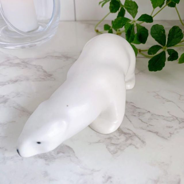 ☆希少☆ アラビア ARABIA 白くまの置物 ポーラーベア シロクマ Polar Bear 送料無料