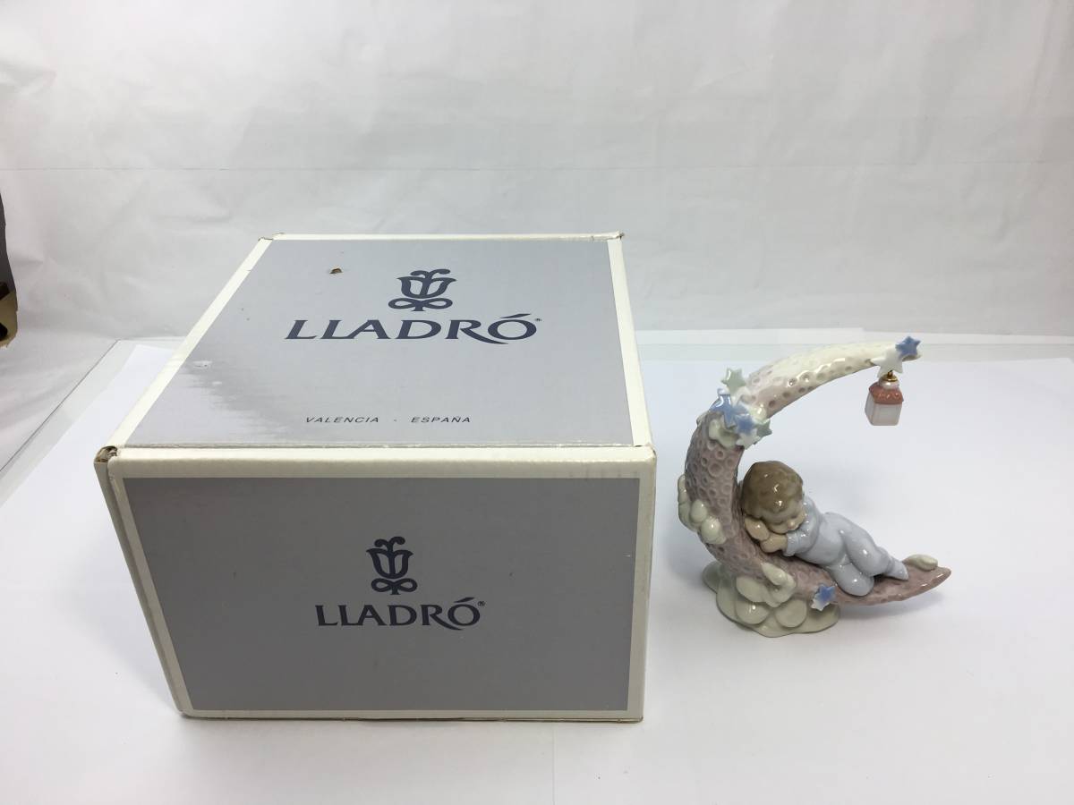 Y/　LLADRO　リヤドロ　6479　お月様のベッド　フィギュリン　置物　箱付き　0723-13_画像1