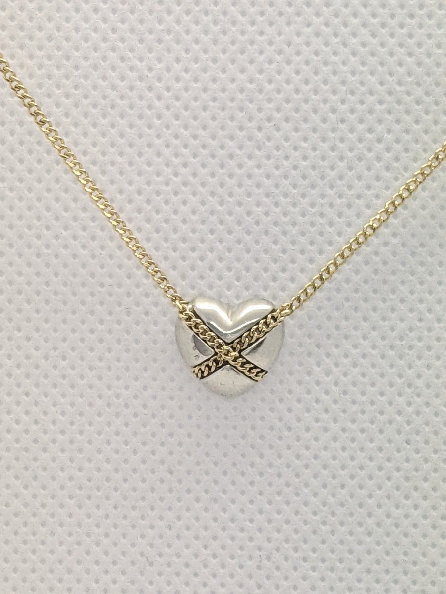 TIFFANY&Co ティファニー チェーンクロスハート K14 925 コンビ