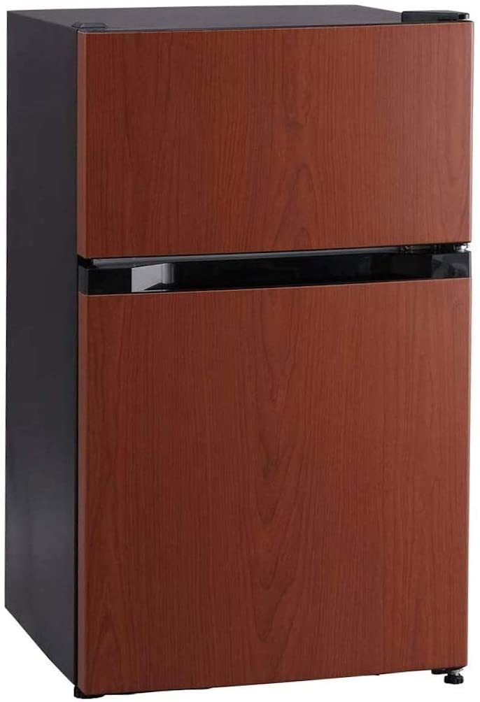 アイリスプラザ 2ドア 冷蔵庫 ダークウッド PRC-B092D-M 87L 幅47.5cm 右開き