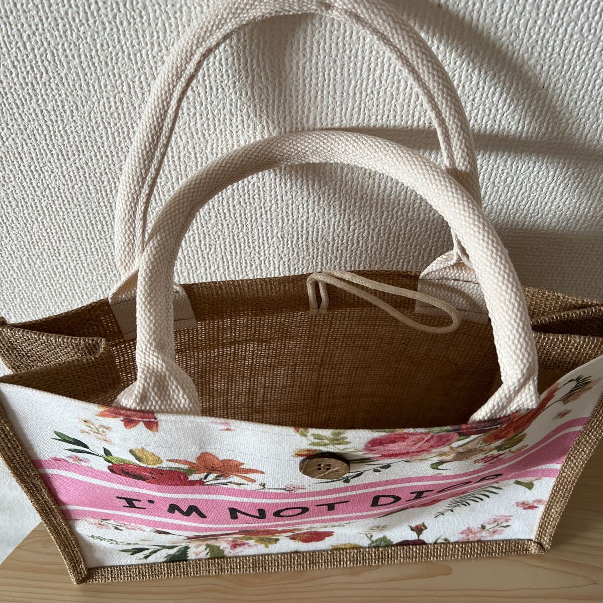 ジュートバッグ エコバッグ トート バッグ かごバッグ DIY BAG 縦21cm×横32cm×マチ13cm