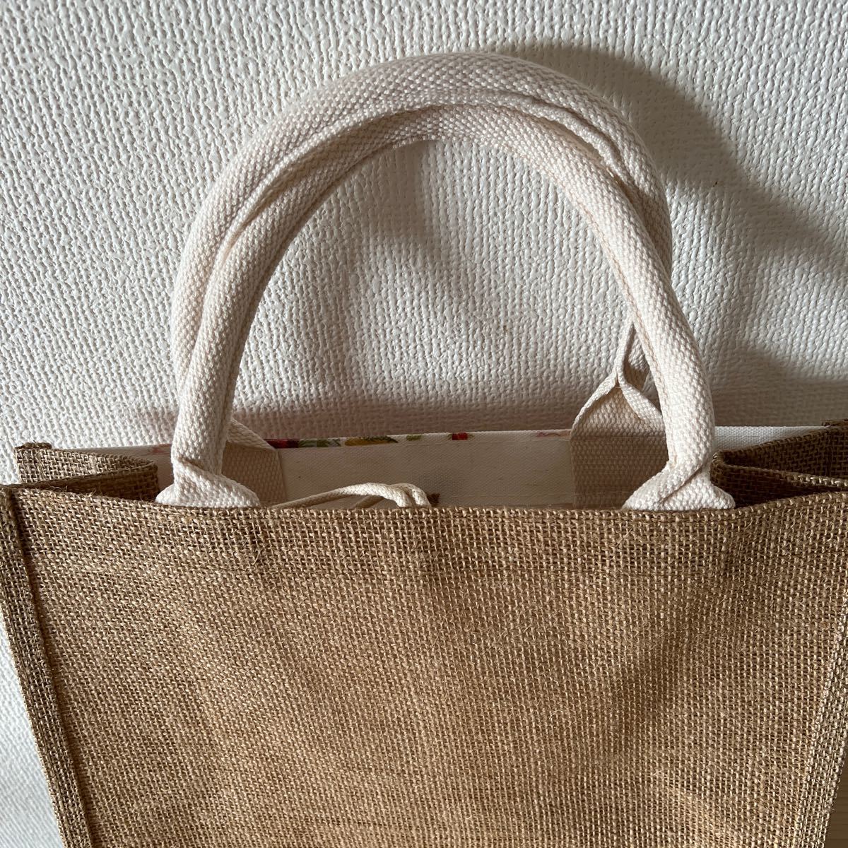 ジュートバッグ エコバッグ トート バッグ かごバッグ DIY BAG 縦21cm×横32cm×マチ13cm