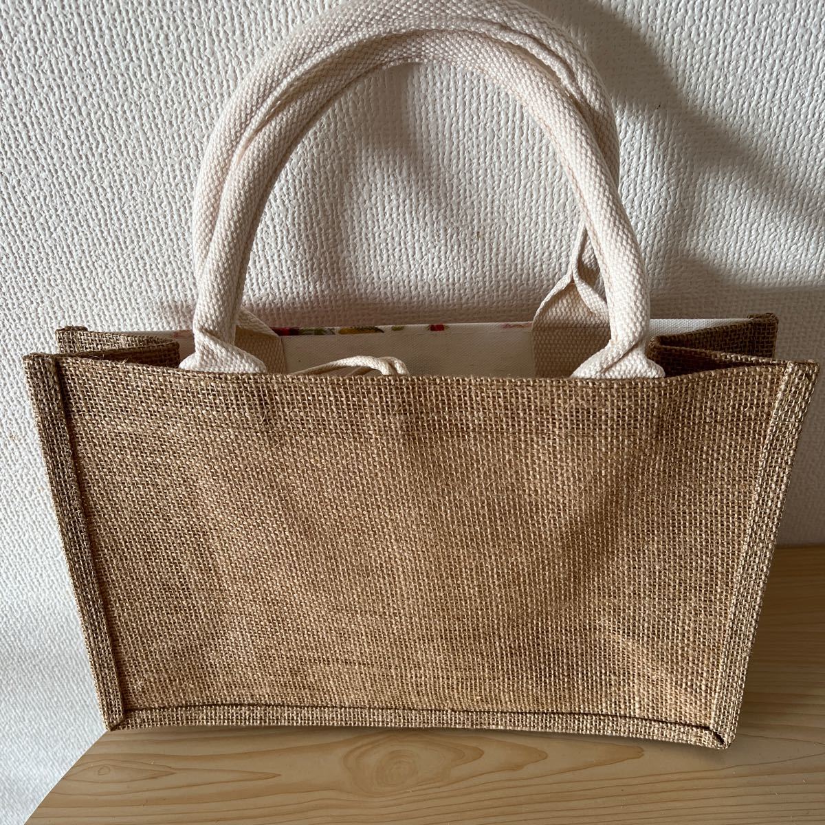 ジュートバッグ エコバッグ トート バッグ かごバッグ DIY BAG 縦21cm×横32cm×マチ13cm