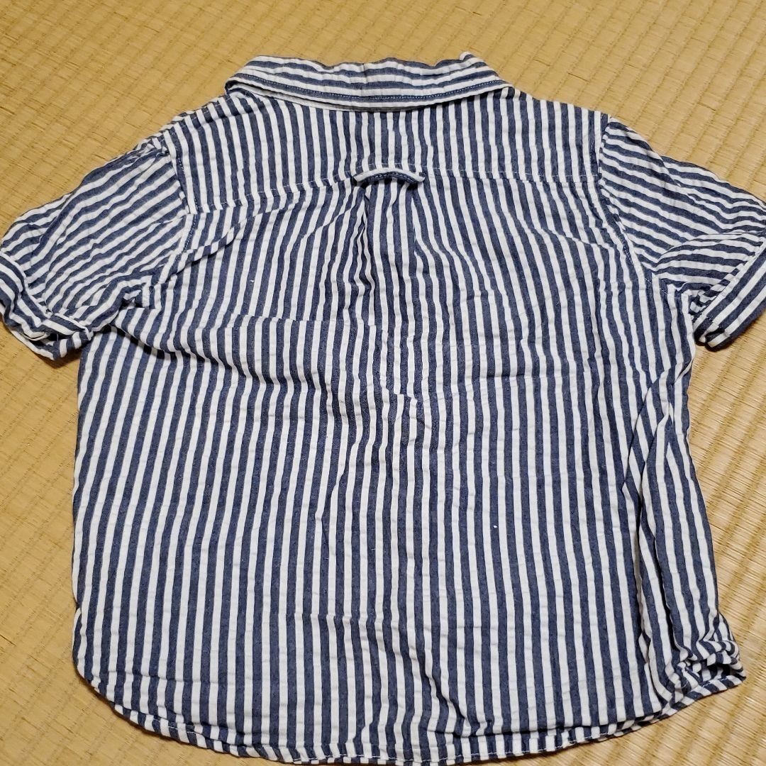 ブランシェス　120㎝　ストライプ　シャツ　美品 半袖シャツ