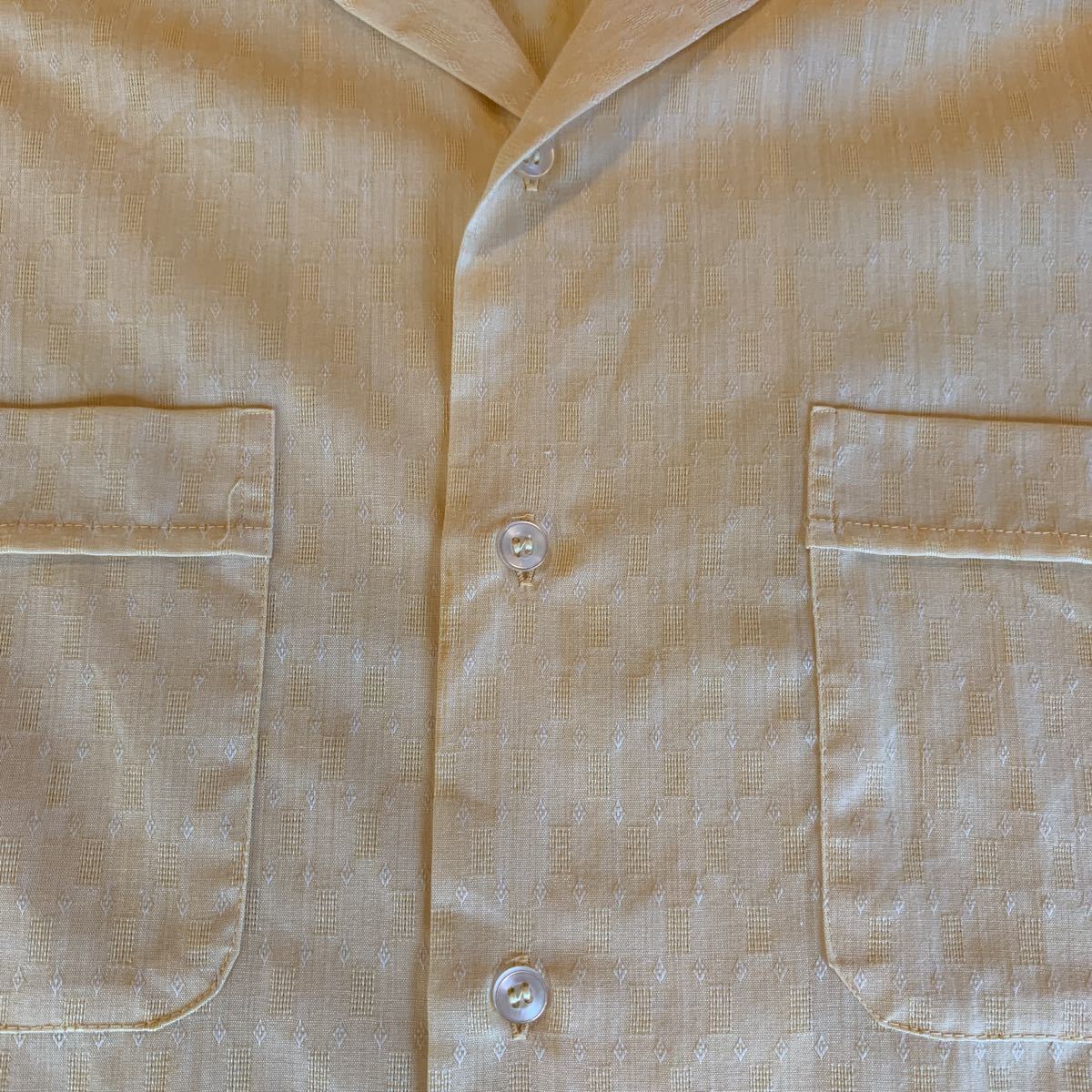 70s Sears JACQUARD OPEN COLLAR SHIRT ヴィンテージ ビンテージ ジャガード オープンカラーシャツ 半袖シャツ 開襟シャツ 60s 送料無料_画像7