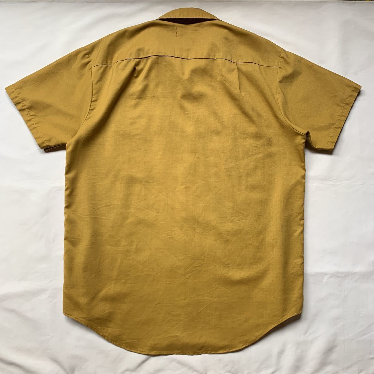 70s BIG MAC WORK SHIRT MUSTARD ヴィンテージ ビンテージ ビッグマック ワークシャツ 半袖シャツ マスタード アメカジ 60s 送料無料_画像3